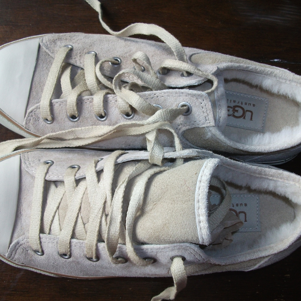 UGG 6.5 SNEAKER Oxford SOFT Comfy Fur SHOE 9 1/4"